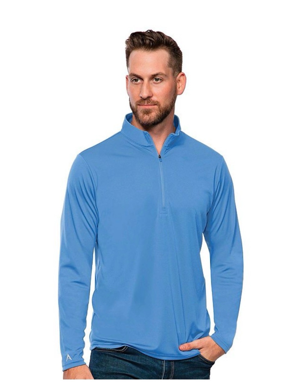 Men's Antigua Blank Tribute Quarter Zip Pullover Size S NWT